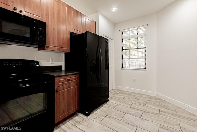 kitchen featuring black appliances