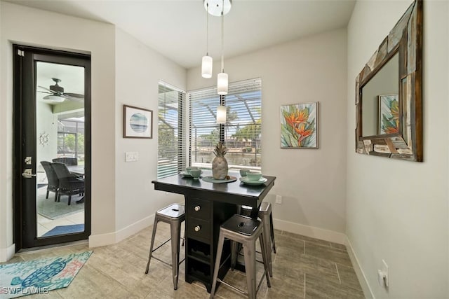 view of dining space