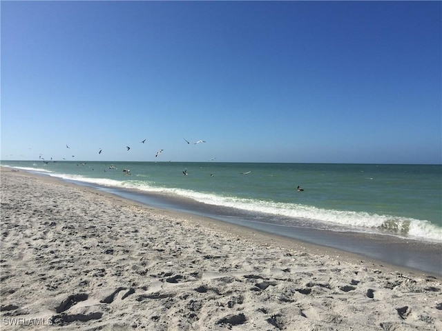 property view of water with a beach view