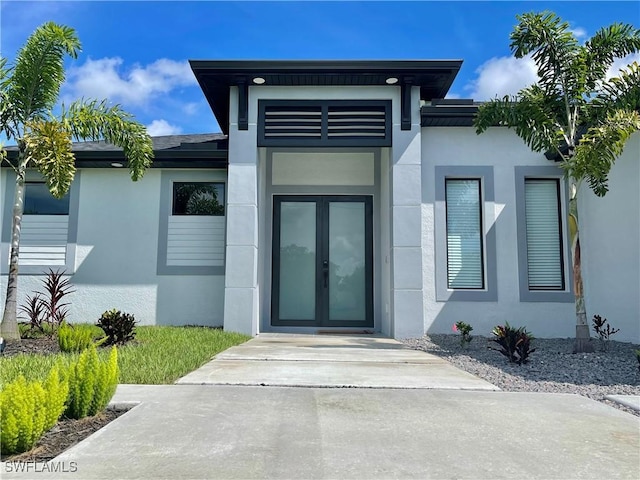 entrance to property with french doors