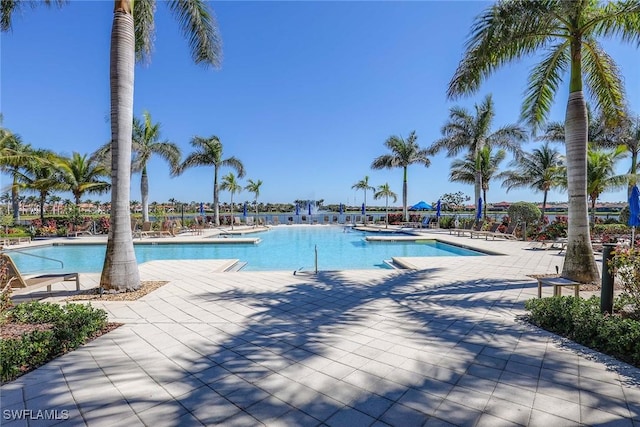 view of pool with a patio area