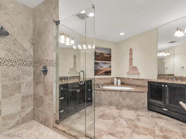 930 Cape Marco Dr Unit 806, Marco Island, FL 34145 - bathroom with vanity and shower with separate bathtub