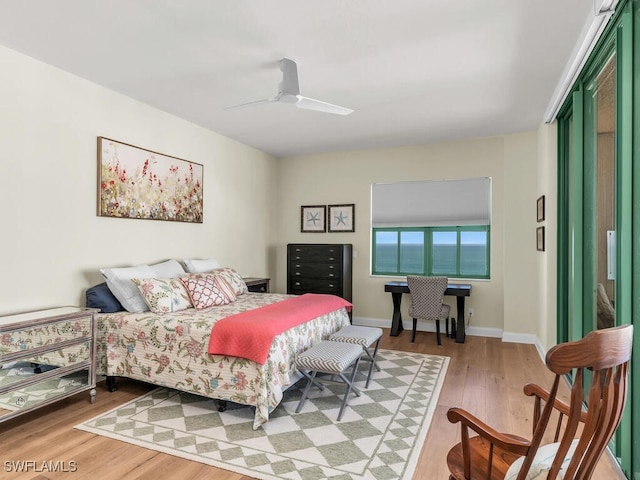 930 Cape Marco Dr Unit 806, Marco Island, FL 34145 - bedroom with hardwood / wood-style flooring and ceiling fan