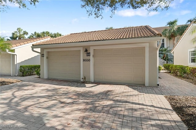 view of detached garage