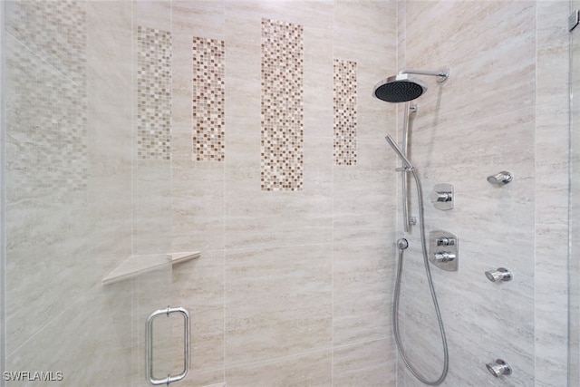 interior space featuring a shower stall