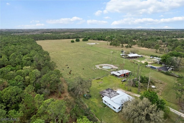 aerial view featuring a rural view