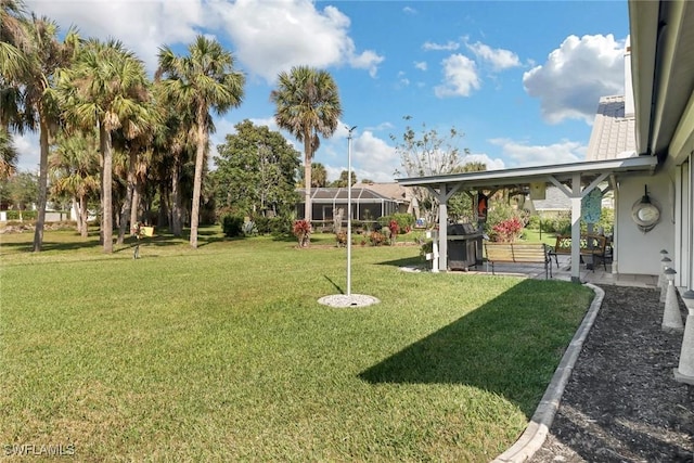 view of yard with a patio area