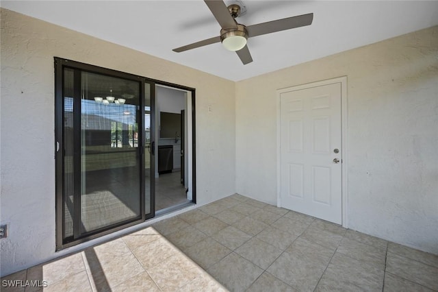 view of patio / terrace with ceiling fan