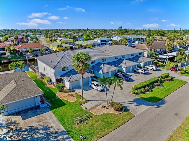 aerial view with a residential view