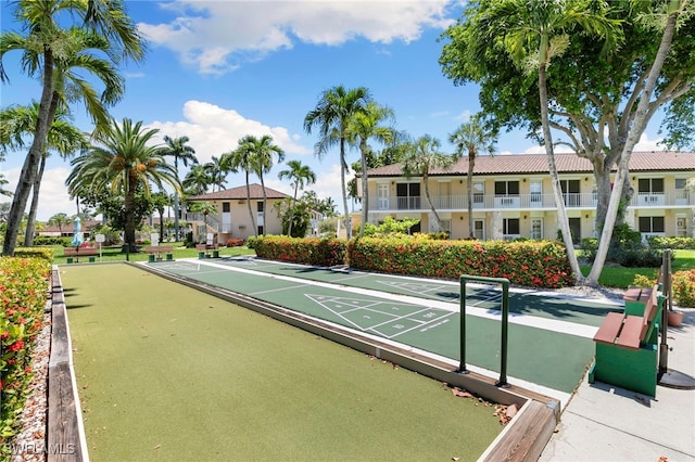 view of property's community with shuffleboard