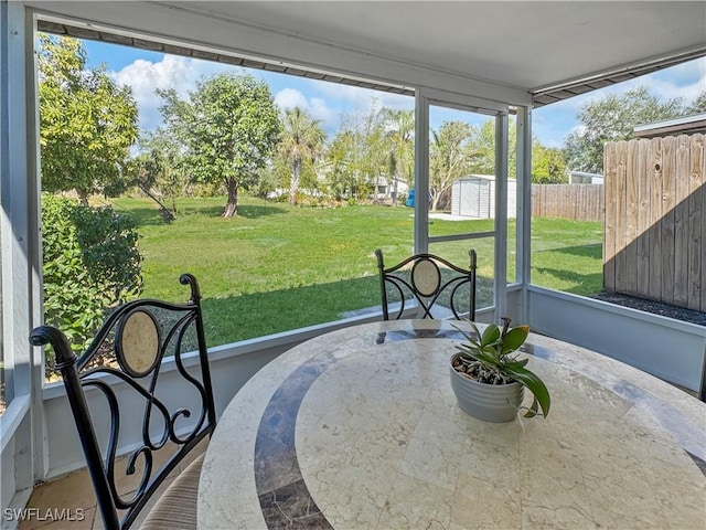 view of sunroom