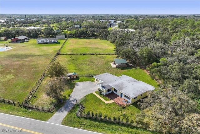 bird's eye view featuring a rural view