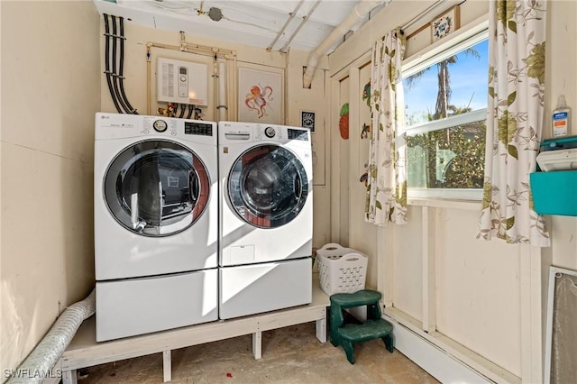 laundry area featuring washing machine and clothes dryer