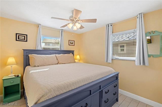 bedroom with ceiling fan