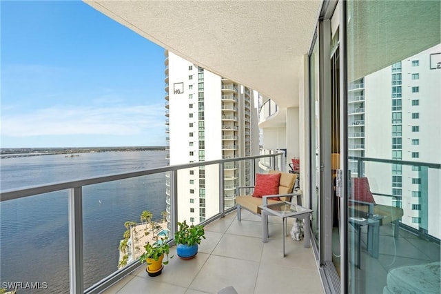 balcony with a water view