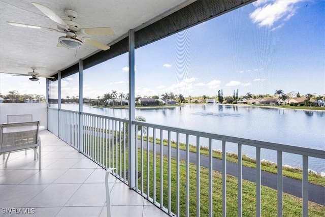 1060 Partridge Cir Unit 201, Naples, FL 34104 - exterior space featuring a water view and ceiling fan
