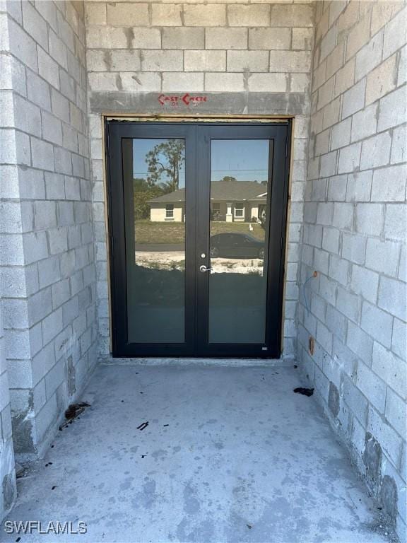 view of exterior entry with french doors