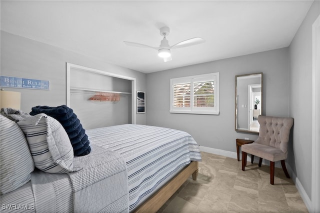 bedroom with ceiling fan