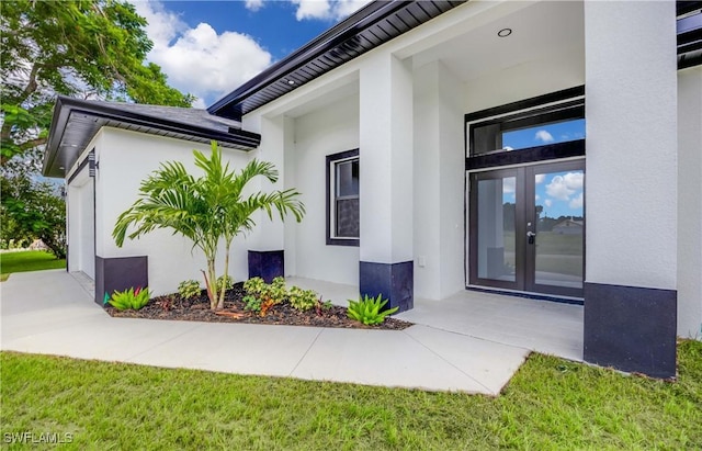 exterior space featuring french doors