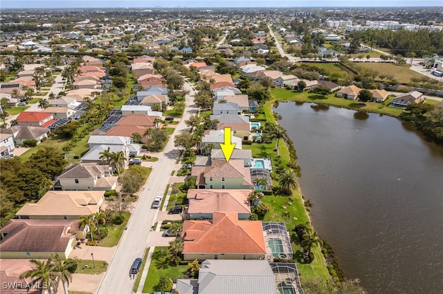 2534 Verdmont Ct, Cape Coral, FL 33991 - aerial view featuring a water view and a residential view