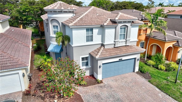 view of front of home with a garage