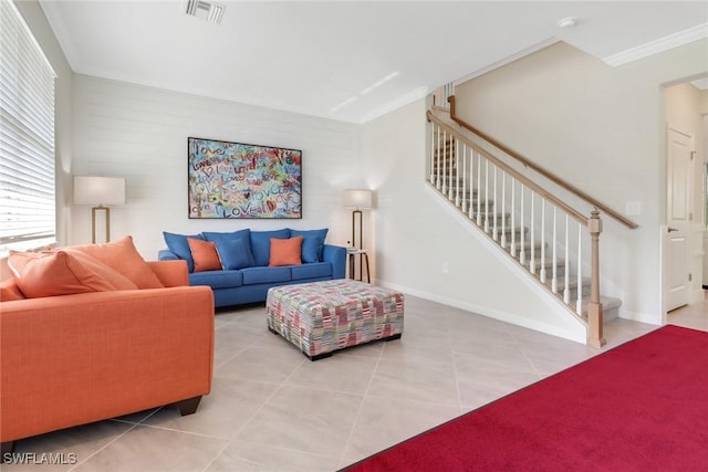 view of tiled living room