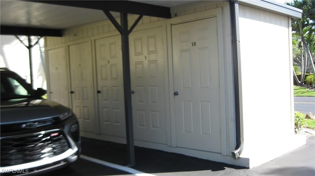 view of garage