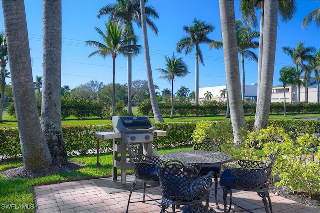 view of patio featuring grilling area