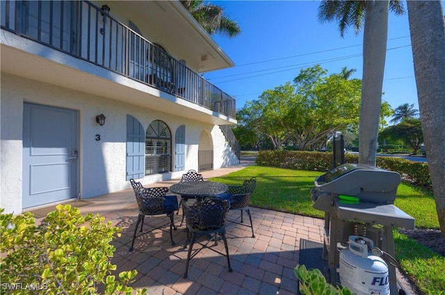 view of patio / terrace with a grill