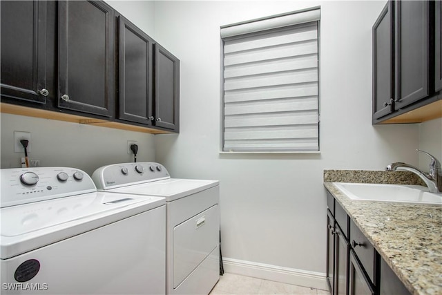 5222 N Ferrari Ave, Ave Maria, FL 34142 - laundry room with separate washer and dryer, sink, and cabinets