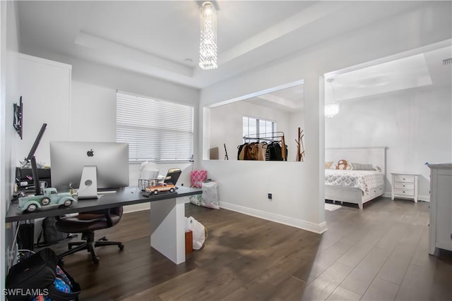 5222 N Ferrari Ave, Ave Maria, FL 34142 - office space with dark wood-type flooring and a tray ceiling