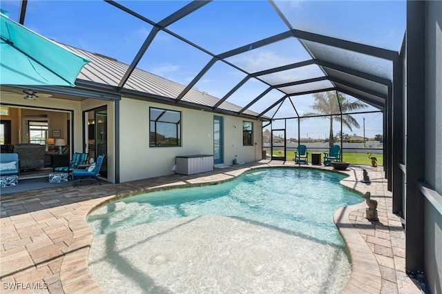 outdoor pool featuring a patio area