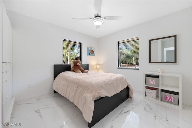 bedroom with ceiling fan