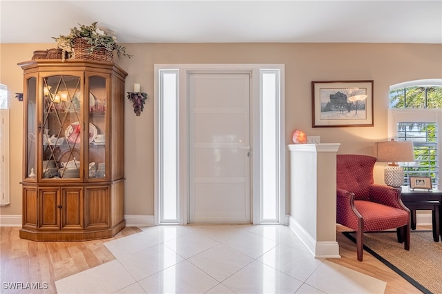 foyer featuring light hardwood / wood-style flooring