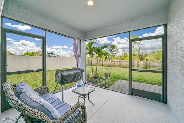 view of sunroom