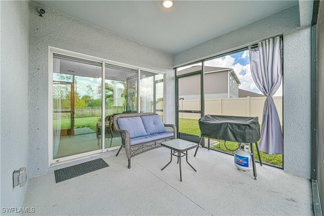 view of sunroom