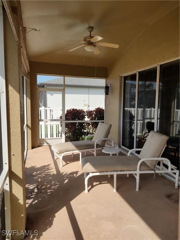 view of patio / terrace with a ceiling fan