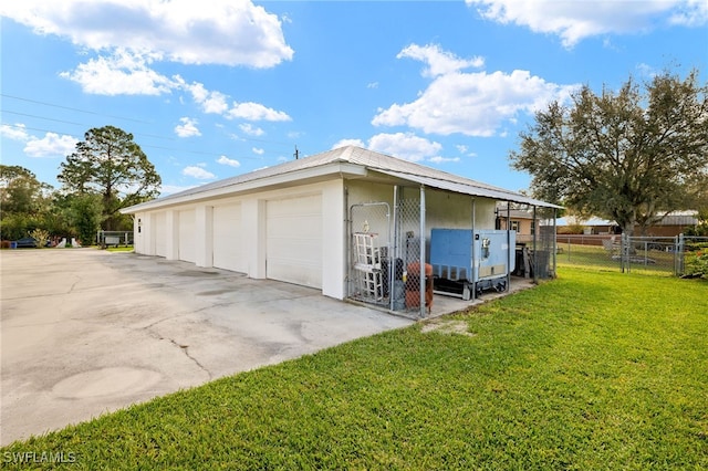 garage featuring fence