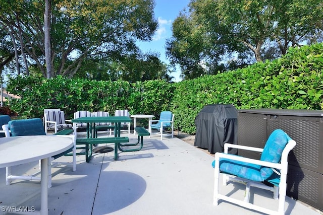 view of patio featuring grilling area