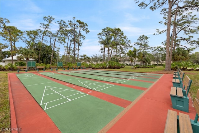 view of community featuring shuffleboard