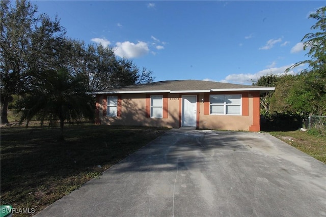 view of single story home