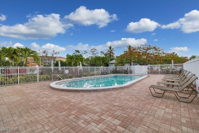 view of pool with a patio area