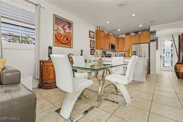 view of tiled dining space