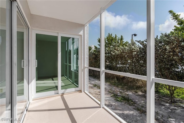 view of unfurnished sunroom