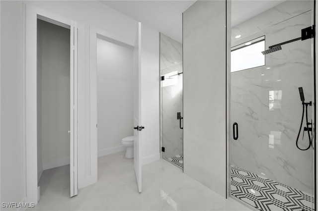 2125 Trafalgar Pkwy, Cape Coral, FL 33991 - full bathroom featuring toilet and a marble finish shower