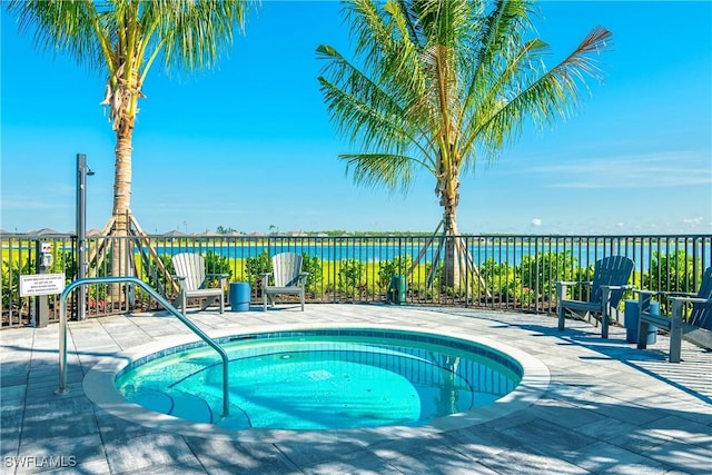 view of pool featuring a patio area