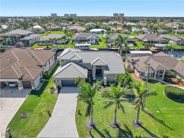 aerial view with a residential view