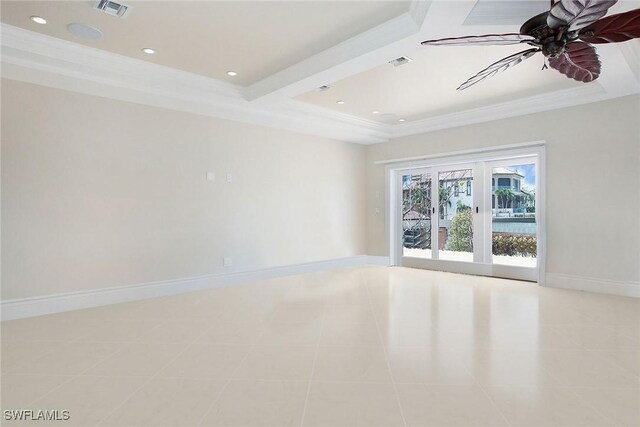 342 Germain Ave, Naples, FL 34108 - unfurnished room featuring ornamental molding, recessed lighting, visible vents, and baseboards