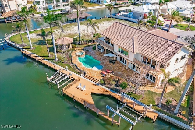 342 Germain Ave, Naples, FL 34108 - bird's eye view with a residential view and a water view