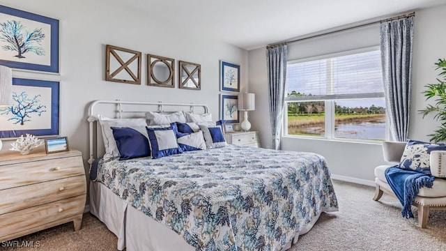 bedroom featuring baseboards and carpet flooring